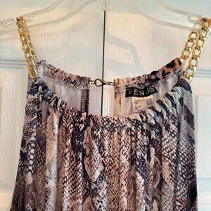 Venus Halter Maxi Dress -Sexy Exotic Multi Colors Size L with side slits